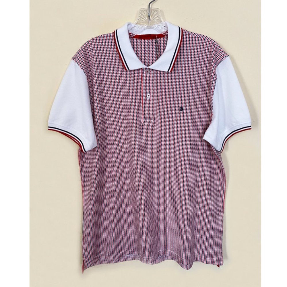 NWT Carolina Herrera Men Polo Shirt Shirt Sleeves Red-White